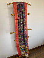 Royal Purple Pen Kalamkari Silk Dupatta