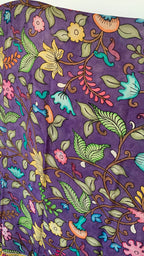 Royal Purple Pen Kalamkari Silk Dupatta