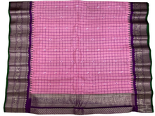 Load image into Gallery viewer, Baby Pink Gadwal Silk Saree with Silver Zari