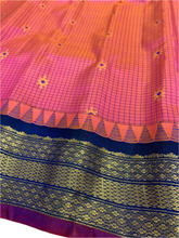 Load image into Gallery viewer, Deep Peach and Yellow Dual Tone Gadwal Silk Saree