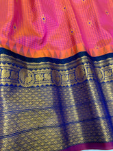 Load image into Gallery viewer, Deep Peach and Yellow Dual Tone Gadwal Silk Saree