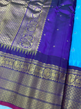 Load image into Gallery viewer, Capri Blue Gadwal Silk Saree