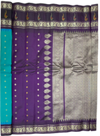 Green and Blue Dual Tone Gadwal Silk Saree