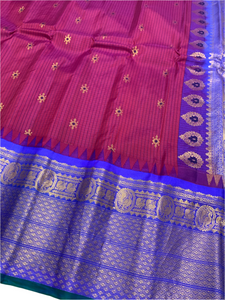 Deep Magenta Gadwal Silk Saree