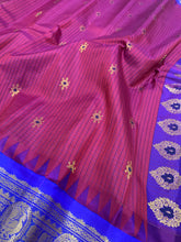 Load image into Gallery viewer, Deep Magenta Gadwal Silk Saree