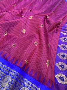 Deep Magenta Gadwal Silk Saree