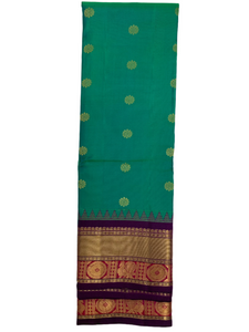 Wedding Green and Purple Gadwal Silk Saree