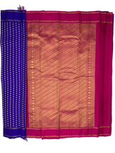 Load image into Gallery viewer, Chakra Blue and Rani Pink Handloom Gadwal Silk Saree