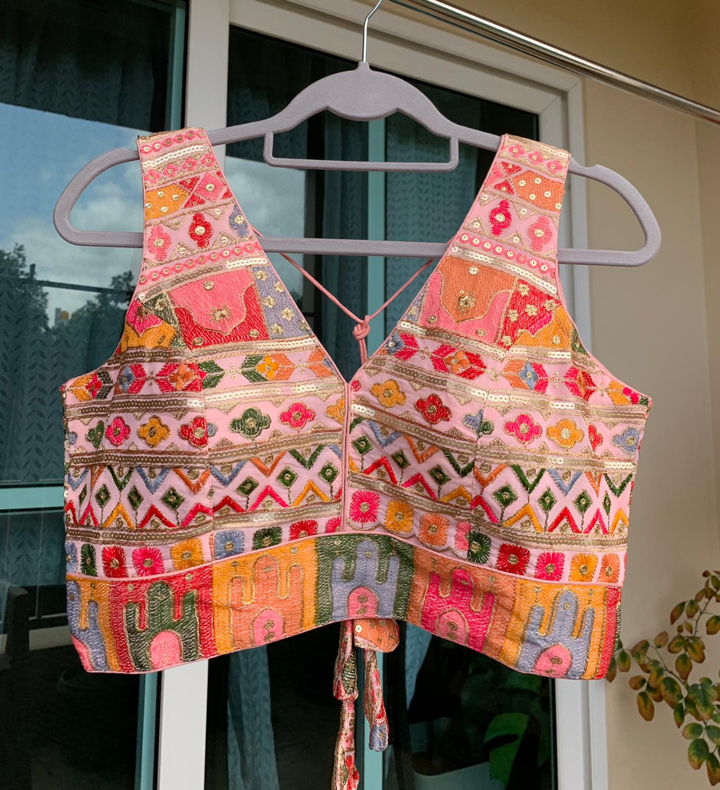 Embroidered Blouse with Sequin Work