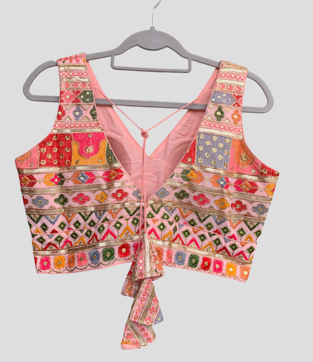 Embroidered Blouse with Sequin Work