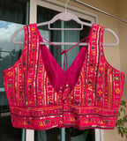 V Neck Embroidered Blouse with Sequin Work