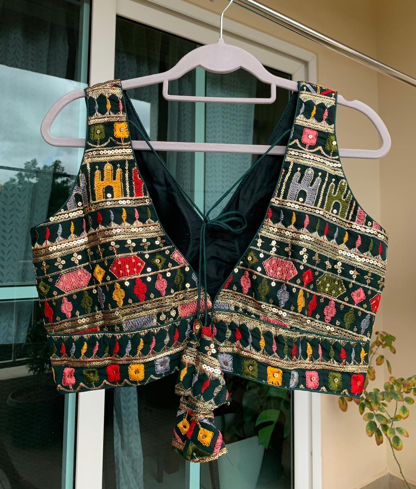Embroidered Blouse with Sequin Work