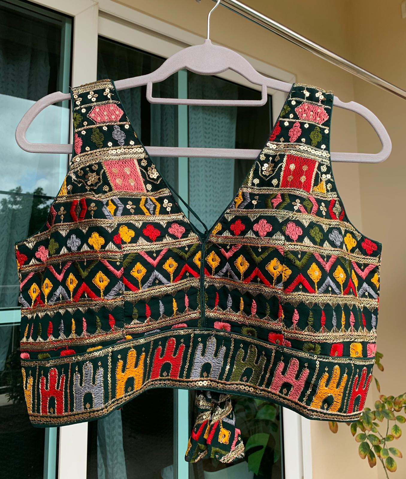 Embroidered Blouse with Sequin Work
