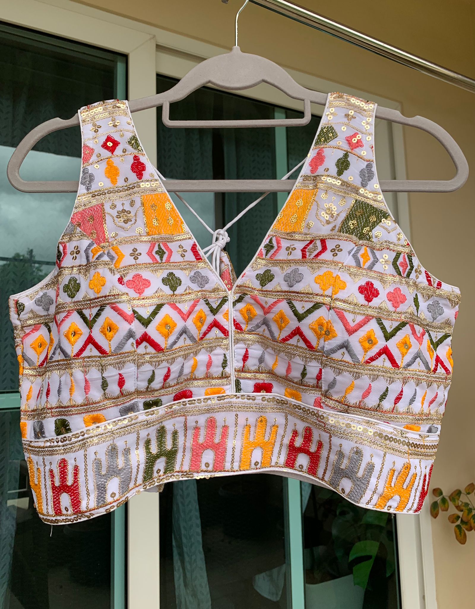 Embroidered Blouse with Sequin Work