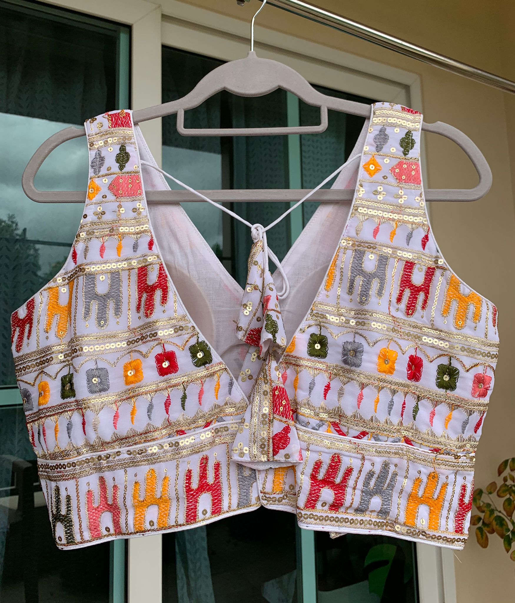 Embroidered Blouse with Sequin Work