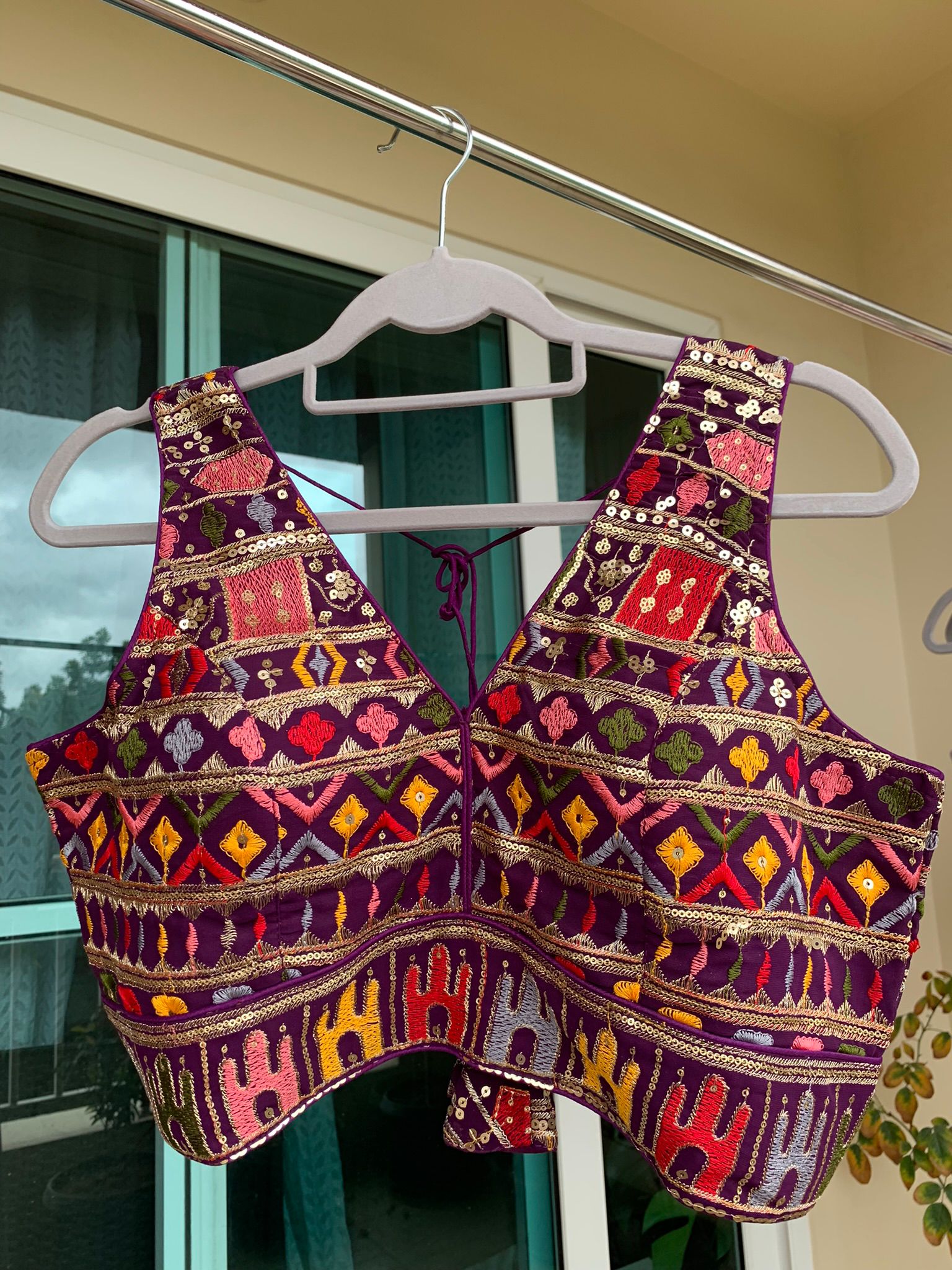 Embroidered Blouse with Sequin Work