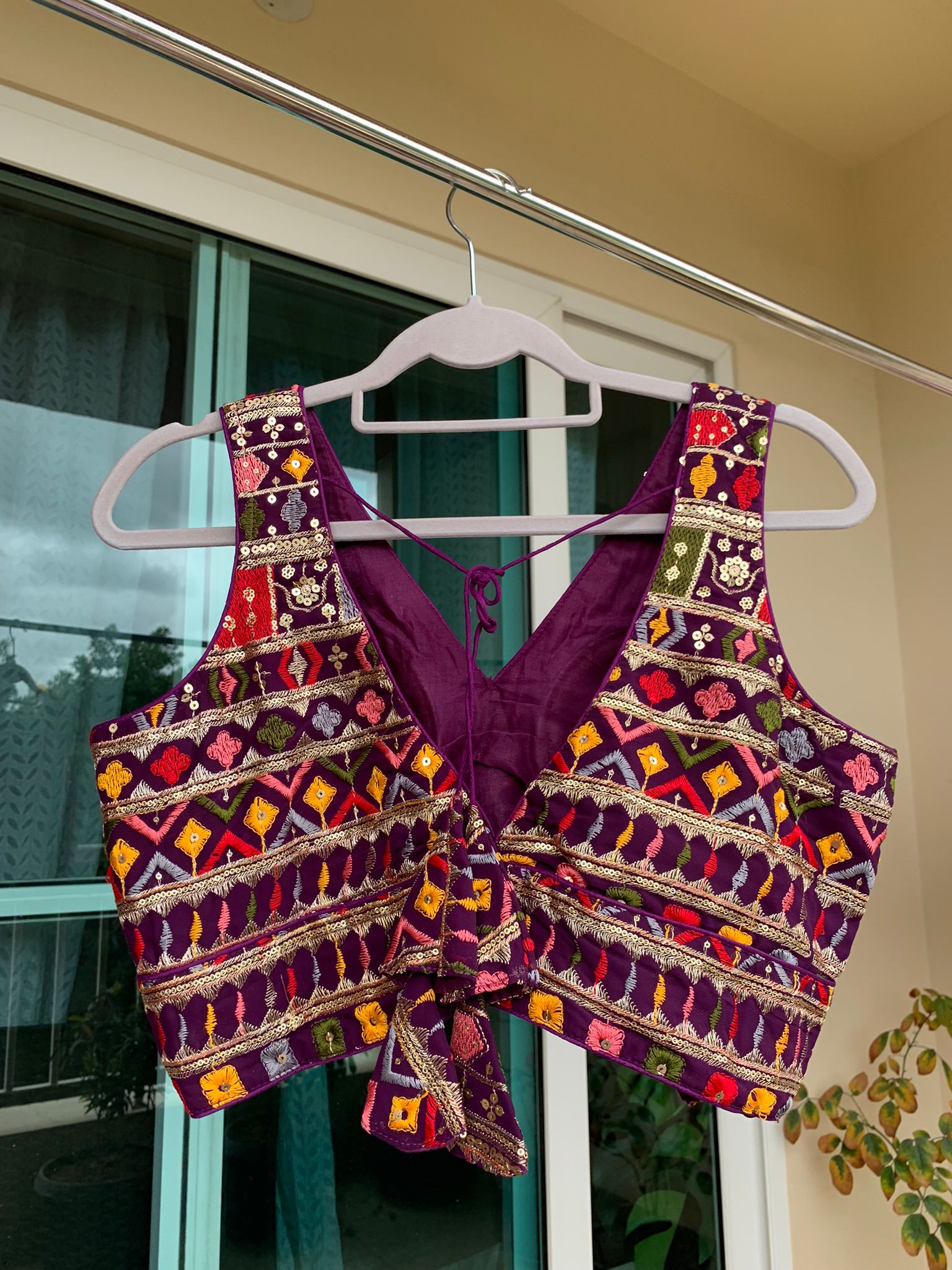 Embroidered Blouse with Sequin Work