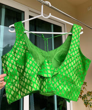 Load image into Gallery viewer, Parrot Green Banarasi Blouse