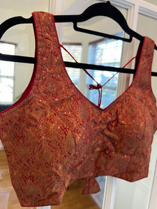 Brick Red Paisley Design Blouse