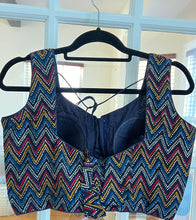 Load image into Gallery viewer, Navy Blue Chevron Design Blouse