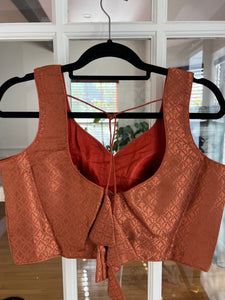 Deep Copper Banarasi Blouse