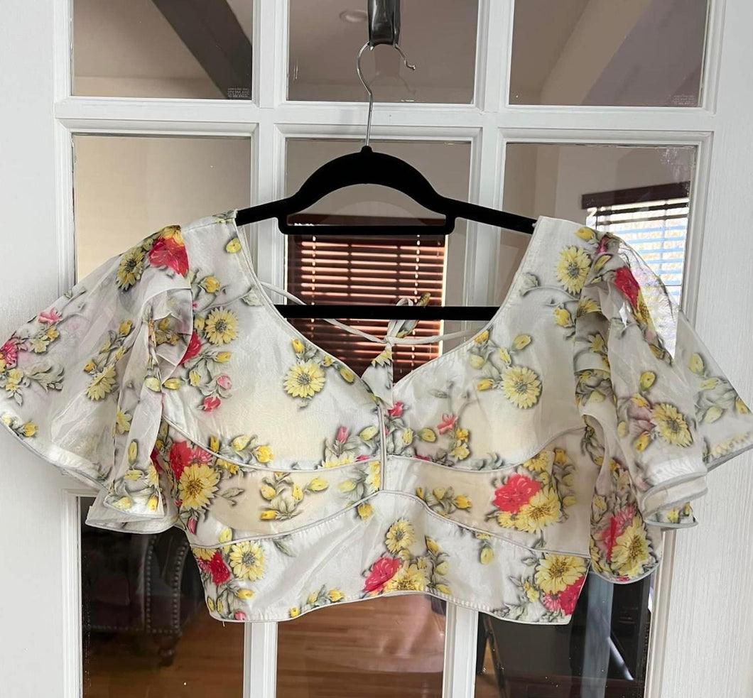 Off White Floral Blouse