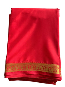 Scarlet Red Mysore Silk Saree