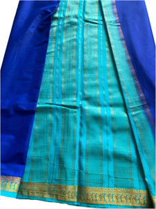 Electric Blue Mysore Silk Saree