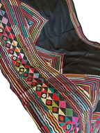 Black Kantha Hand Embroidery Silk Saree