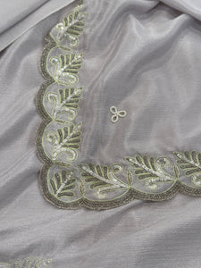 Silver Gray Designer Saree