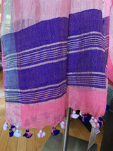 Load image into Gallery viewer, Cotton Candy Pink and Purple Linen Saree