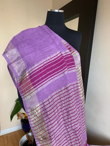 Lavender Linen Saree