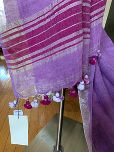 Lavender Linen Saree