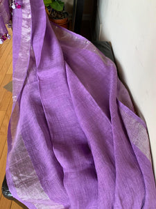 Lavender Linen Saree