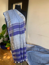 Load image into Gallery viewer, Powder Blue Linen Saree