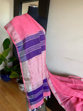 Load image into Gallery viewer, Cotton Candy Pink and Purple Linen Saree