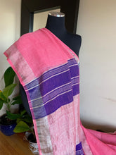 Load image into Gallery viewer, Cotton Candy Pink and Purple Linen Saree