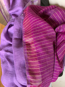 Lavender Linen Saree