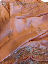 Load image into Gallery viewer, Peach Hand Embroidery Designer Saree