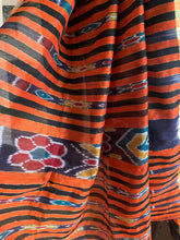 Load image into Gallery viewer, Orange and Black Odisha Ikat Cotton Silk Saree