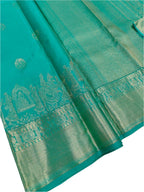 Bridal Wedding Sea Green Kanchipuram Soft Silk Saree