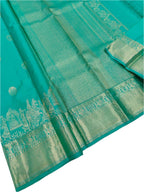 Bridal Wedding Sea Green Kanchipuram Soft Silk Saree