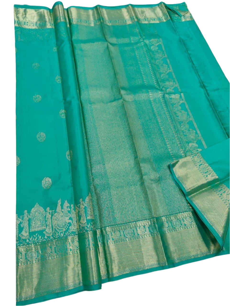 Bridal Wedding Sea Green Kanchipuram Silk Saree