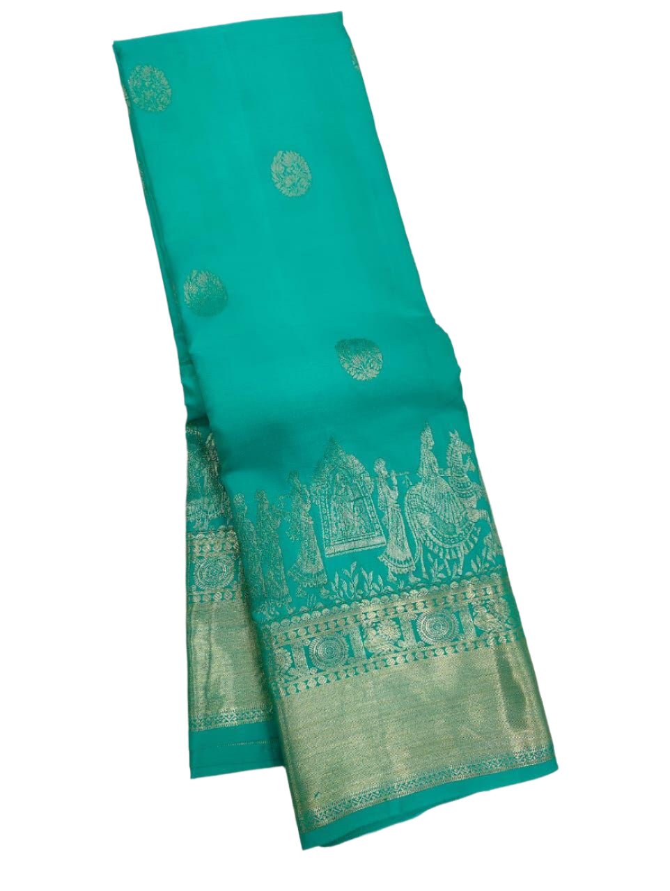 Bridal Wedding Sea Green Kanchipuram Silk Saree