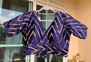 Stylish Striped V Neck Blouse