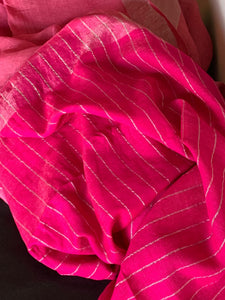 Cotton Candy Pink Linen Saree