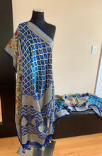 Royal Blue Banarasi Chiffon Georgette Silk Saree