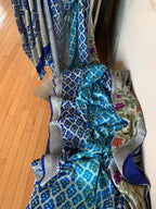 Royal Blue Banarasi Chiffon Georgette Silk Saree