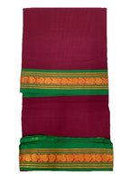 Maroon Red Cotton Saree