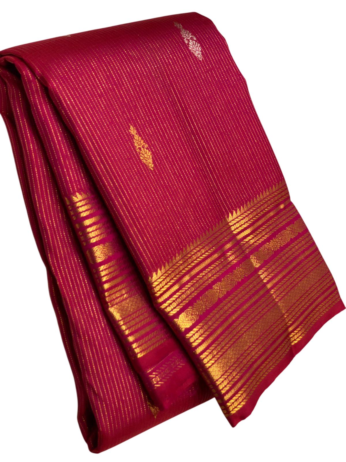Bridal Kanchipuram Silk Saree Wedding Sari Traditional South Indian Saree with 2gm Zari